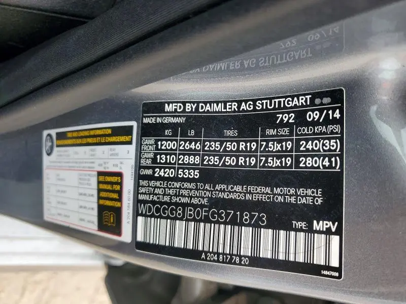 2015 MERCEDES-BENZ GLK 350 4MATIC  