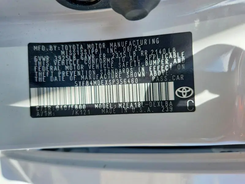 2025 TOYOTA COROLLA LE  