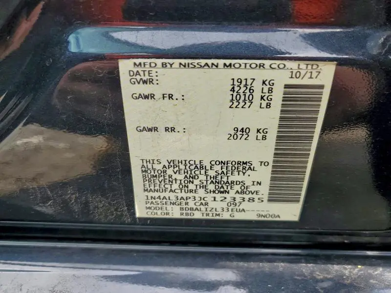 2018 NISSAN ALTIMA 2.5  