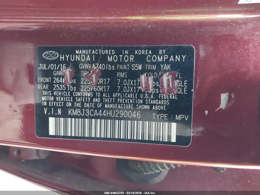 2017 HYUNDAI TUCSON SE