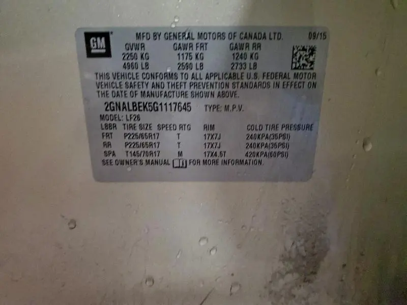 2016 CHEVROLET EQUINOX LS  