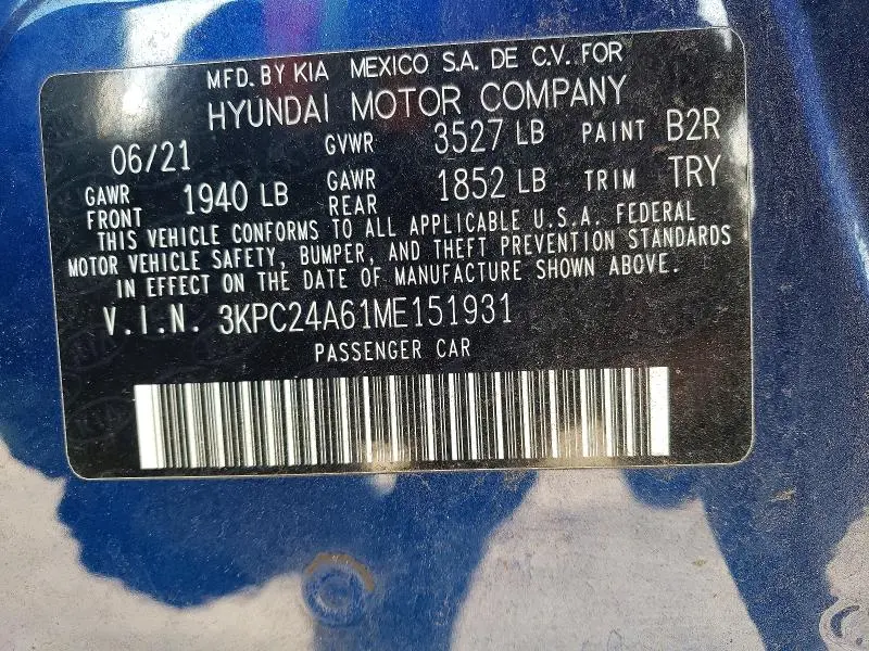 2021 HYUNDAI ACCENT SE  