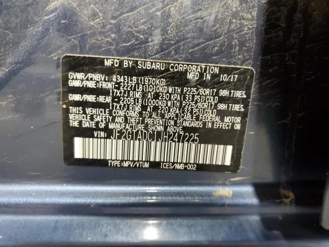 2018 SUBARU CROSSTREK PREMIUM  