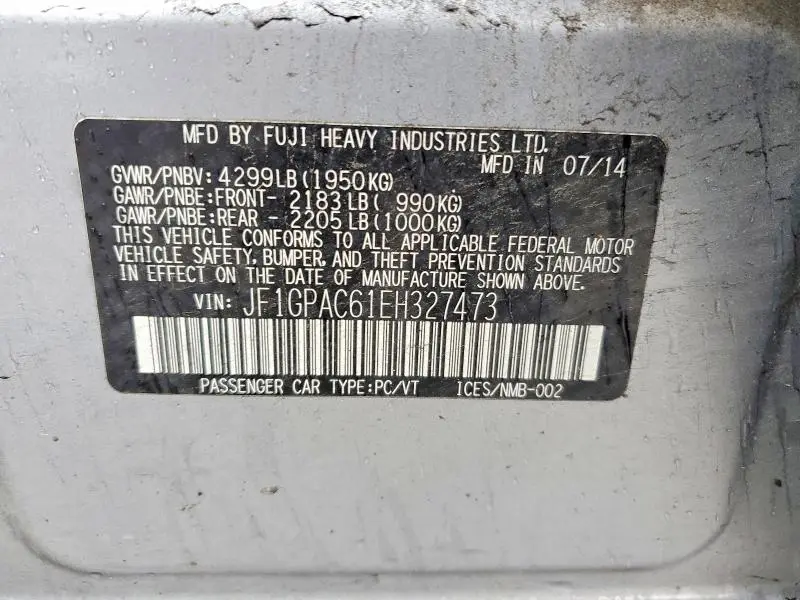 2014 SUBARU IMPREZA PREMIUM  