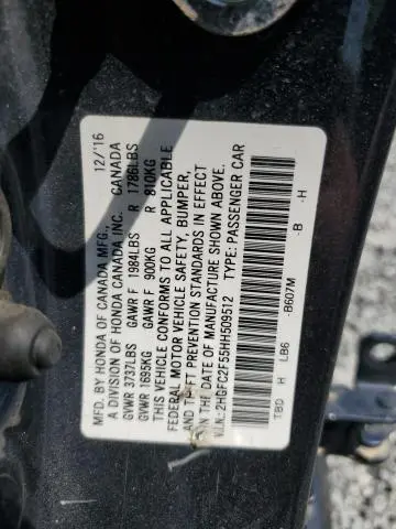 2017 HONDA CIVIC LX  