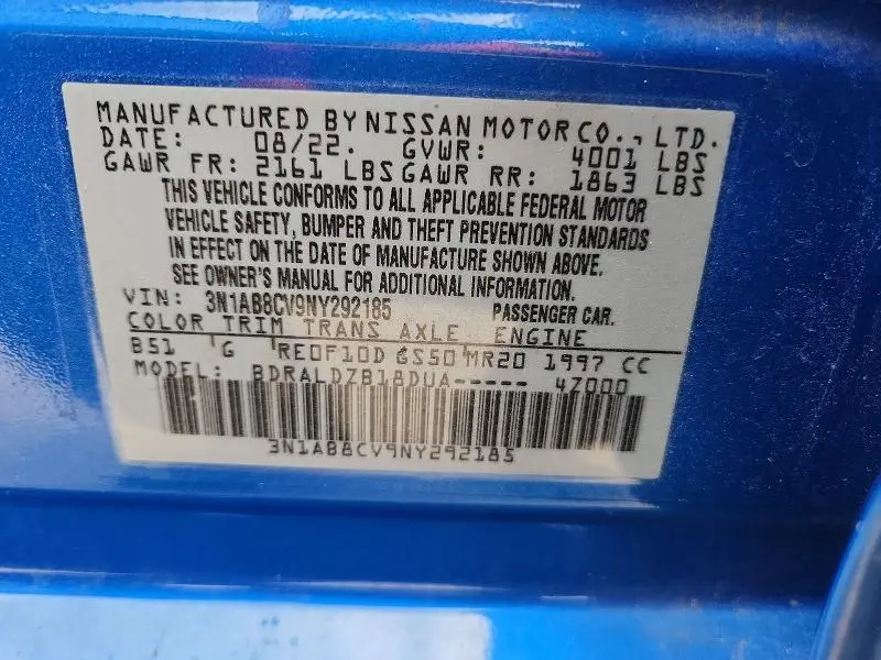 2022 NISSAN SENTRA SV  