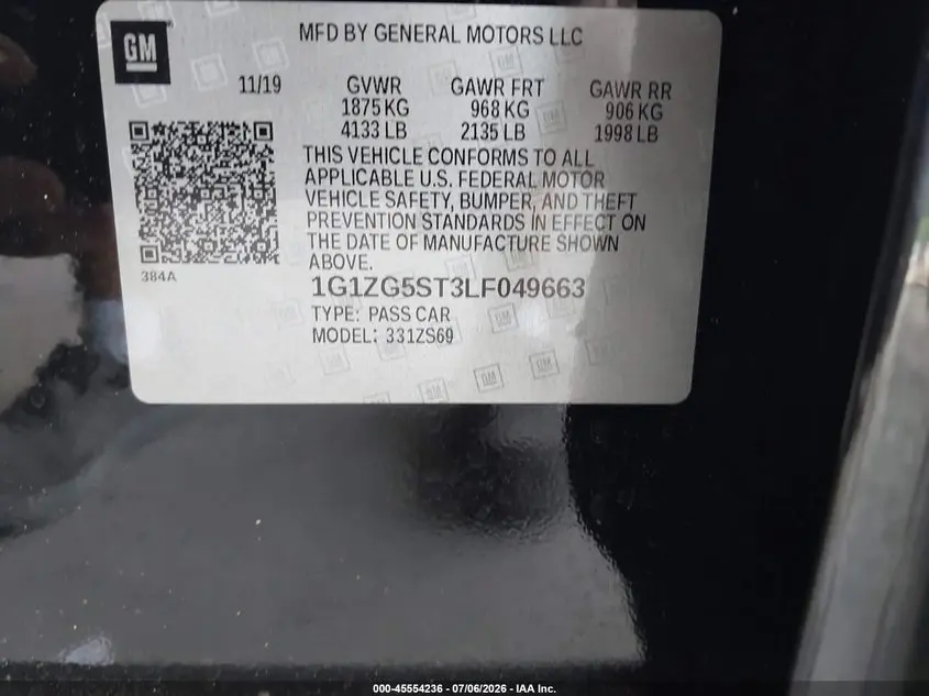 2020 CHEVROLET MALIBU FWD RS