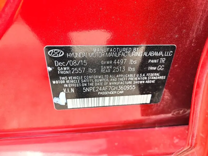 2016 HYUNDAI SONATA SE  