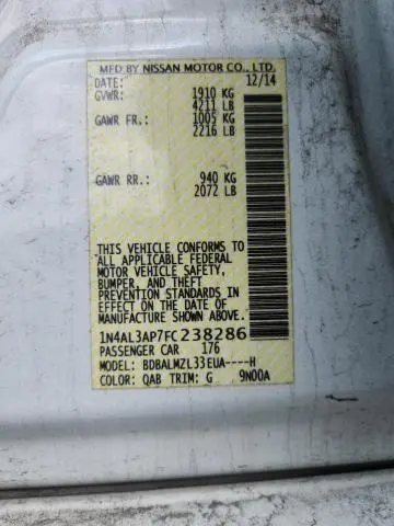 2015 NISSAN ALTIMA 2.5  