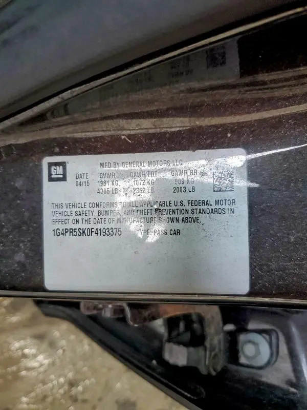 2015 BUICK VERANO CONVENIENCE  