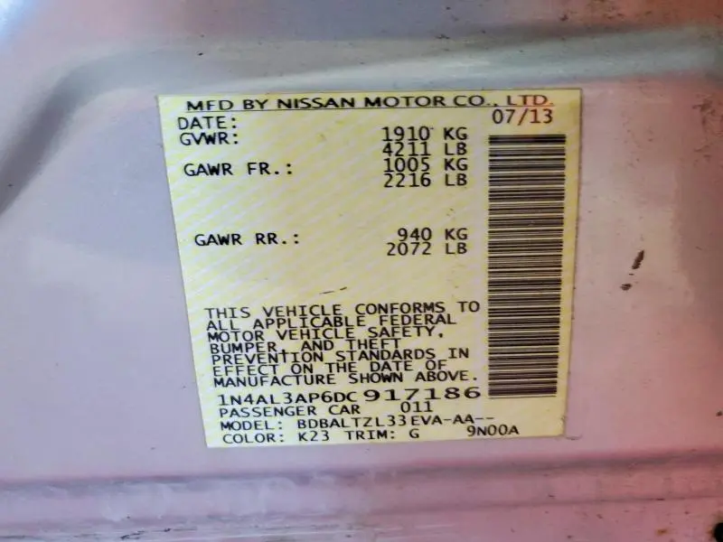 2013 NISSAN ALTIMA 2.5  