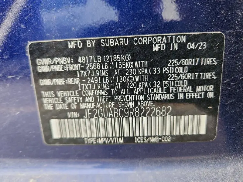 2024 SUBARU CROSSTREK   