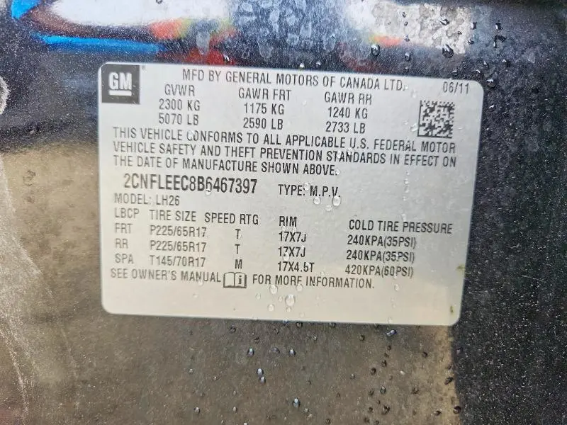 2011 CHEVROLET EQUINOX LT  