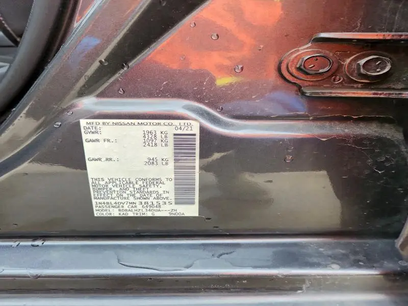 2021 NISSAN ALTIMA SV  