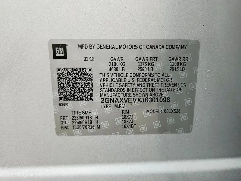 2018 CHEVROLET EQUINOX PREMIER  