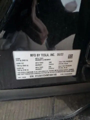 2022 TESLA MODEL S   