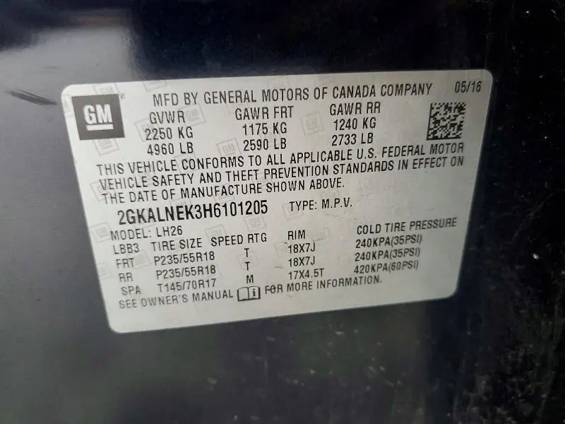 2017 GMC TERRAIN SLE  