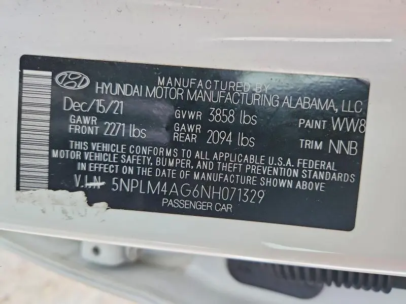 2022 HYUNDAI ELANTRA SEL  