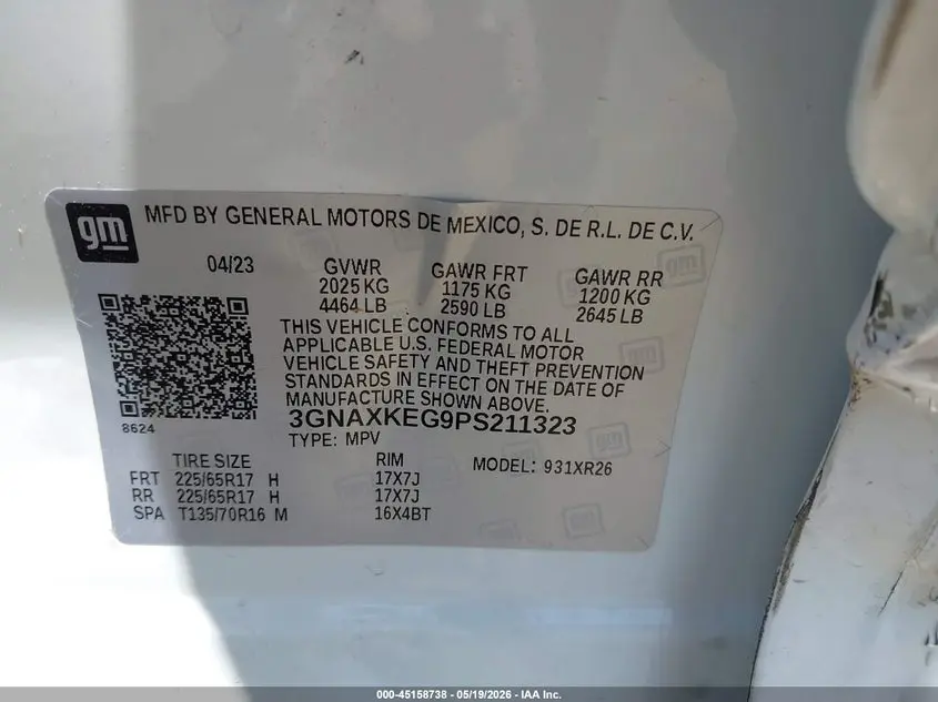 2023 CHEVROLET EQUINOX FWD LT