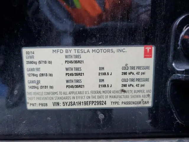 2014 TESLA MODEL S   