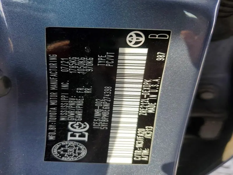 2022 TOYOTA COROLLA LE  
