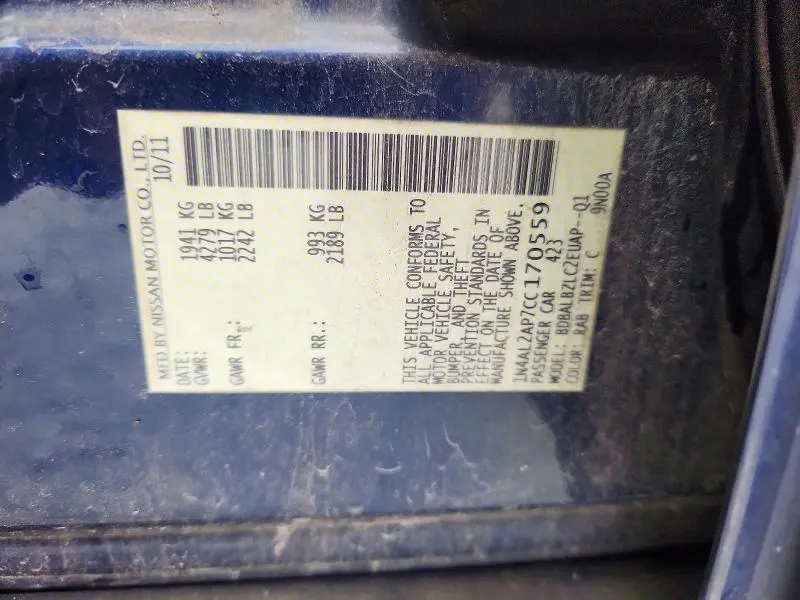 2012 NISSAN ALTIMA 2.5  