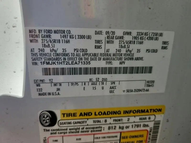 2020 FORD EXPEDITION MAX XLT  