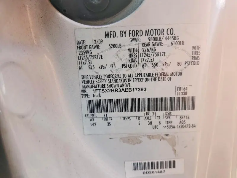 2010 FORD F250 SUPER DUTY  