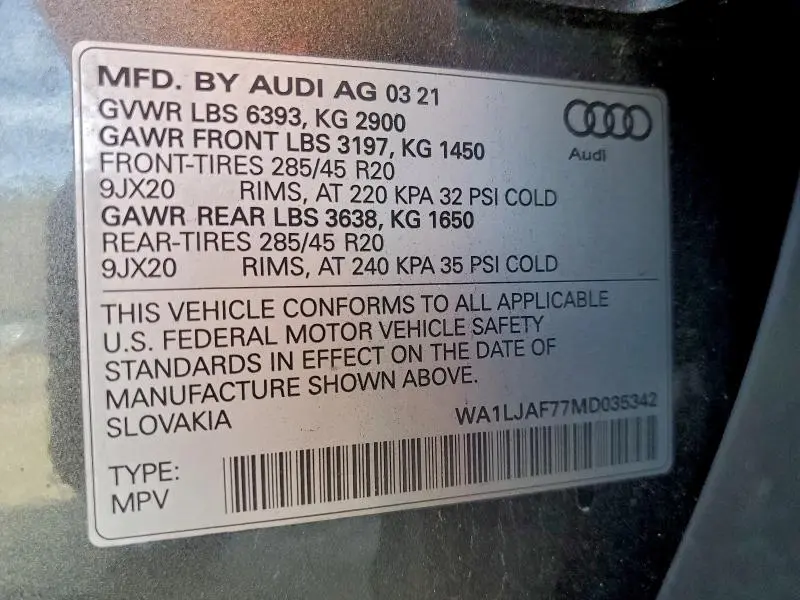 2021 AUDI Q7 PREMIUM PLUS  