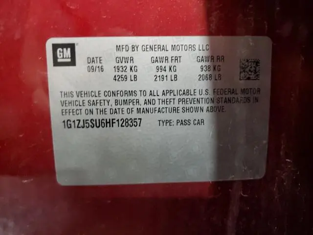 2017 CHEVROLET MALIBU HYBRID  