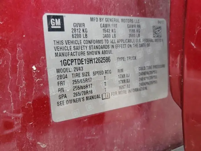 2017 CHEVROLET COLORADO Z71  