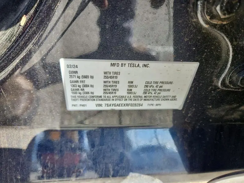 2024 TESLA MODEL Y   