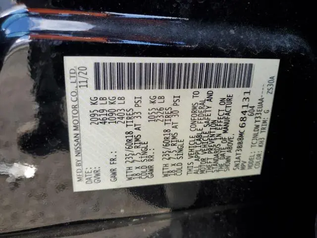 2021 NISSAN ROGUE SV  