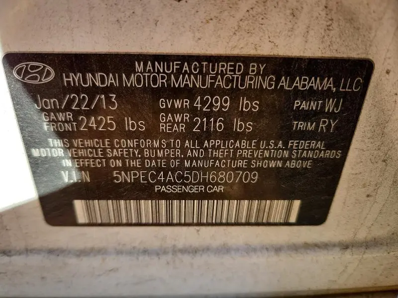 2013 HYUNDAI SONATA SE  