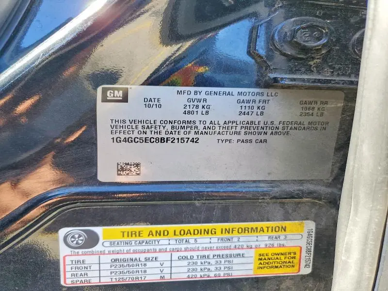 2011 BUICK LACROSSE CXL  