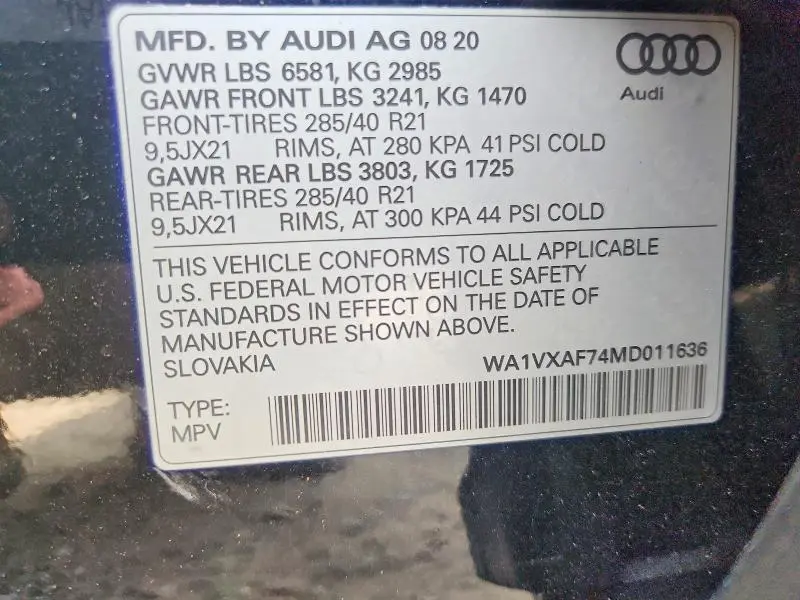 2021 AUDI Q7 PRESTIGE  
