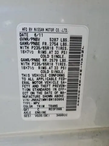 2011 NISSAN MURANO S  