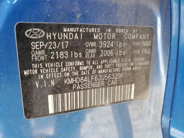 2018 HYUNDAI ELANTRA SEL  