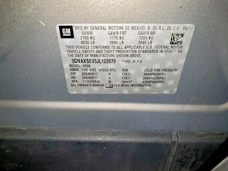 2018 CHEVROLET EQUINOX LT  