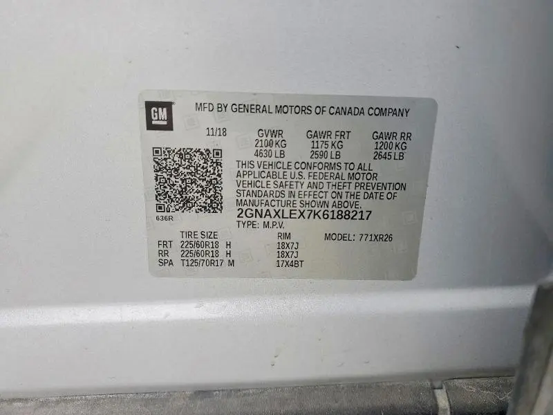 2019 CHEVROLET EQUINOX LT  