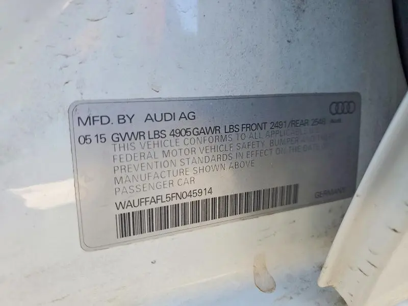 2015 AUDI A4 PREMIUM PLUS  