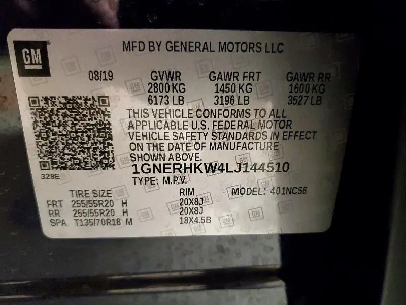 2020 CHEVROLET TRAVERSE LT  