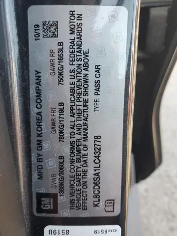 2020 CHEVROLET SPARK 1LT  