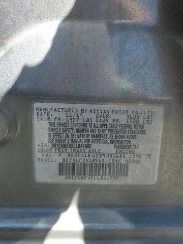2020 NISSAN VERSA SV  