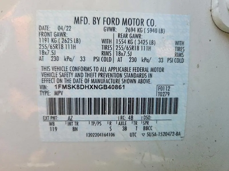 2022 FORD EXPLORER XLT  