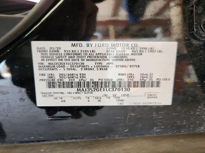 2020 FORD ECOSPORT SE  