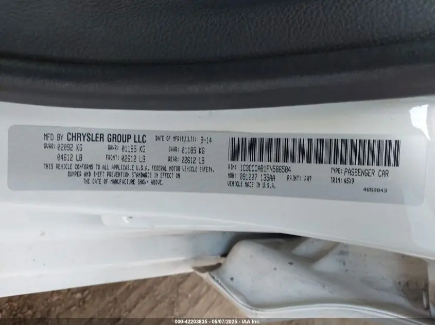 2015 CHRYSLER 200 LIMITED