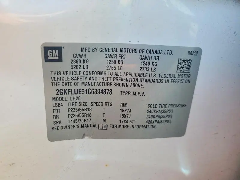 2012 GMC TERRAIN SLT  
