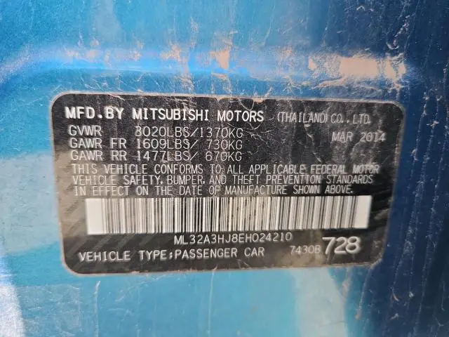 2014 MITSUBISHI MIRAGE DE