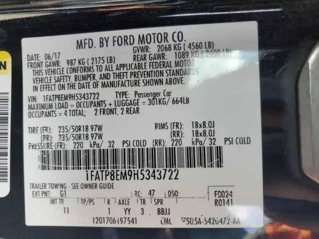 2017 FORD MUSTANG 